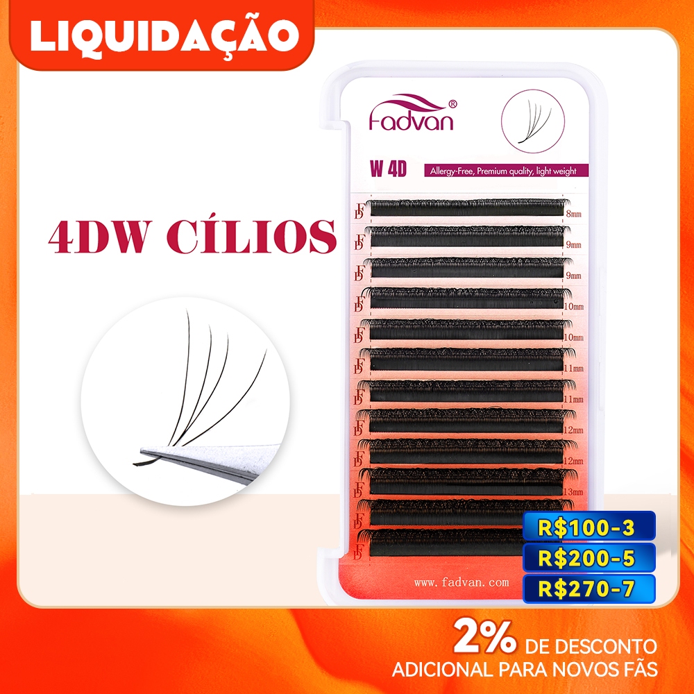 Achadinho da hora: Cílios Fadvan W 4D Extensão De Cílios Alongamento W Novidade Volume Híbrido Maquiagem
