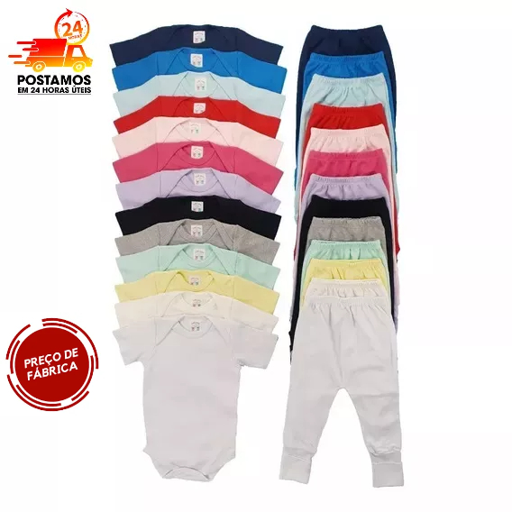 Achadinho da hora: Kit bebe 4 peças - Body bebe e Calça Mijão