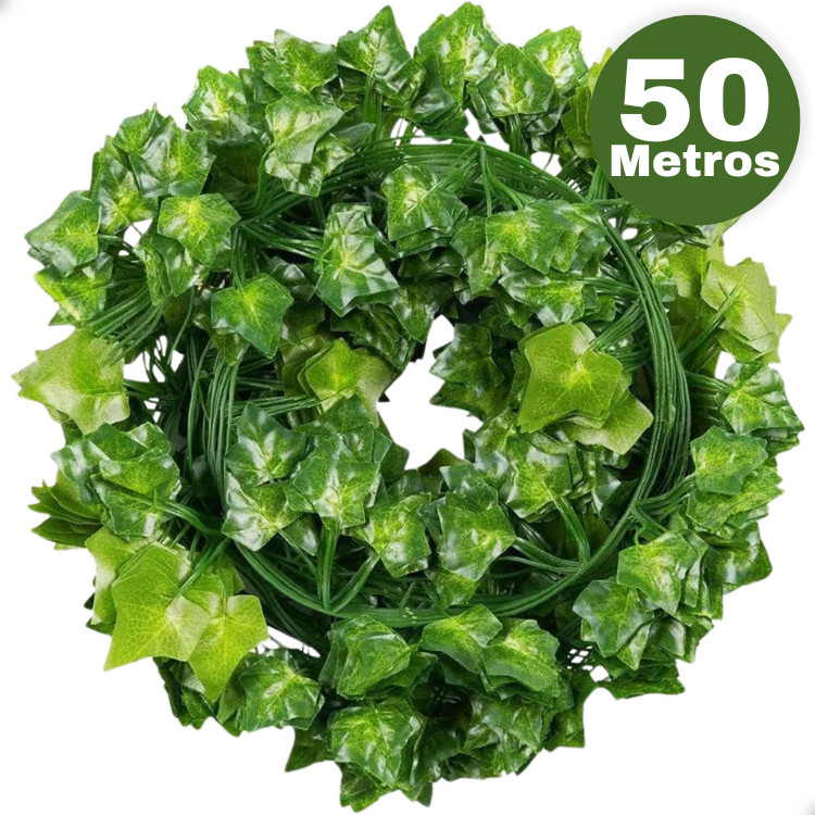 Achadinho do dia: 50 metros Trepadeira Hera Planta Artificial Pendente Realista Decoração 2,10m Cada