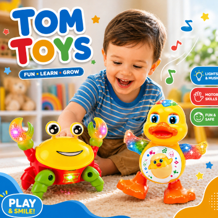 Achadinho do dia: Caranguejo Fujão, Patinho Dançante Brinquedo Infantil Com Luz Som e Movimento