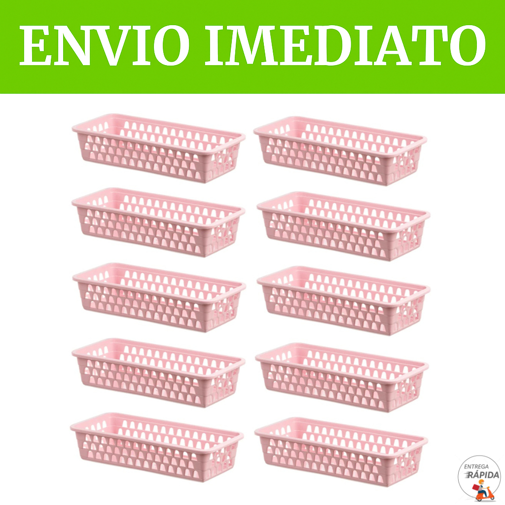 Achadinho do dia: Kit cesto organizador retangular cestinho multiuso lavanderia banheiro gaveta prateleira