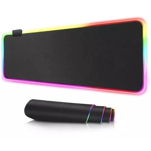 Achadinho do dia: Mousepad Para Jogo Gamer Extra Grande 80 x 30 cm com LED RGB Speed Edition Preto Liso Sem