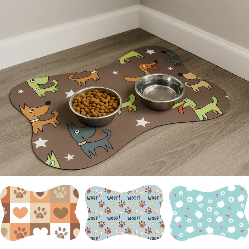 Achadinho do dia: Tapete para Comedouro Pet Antiderrapante - Ossinho - 29cm x 43cm