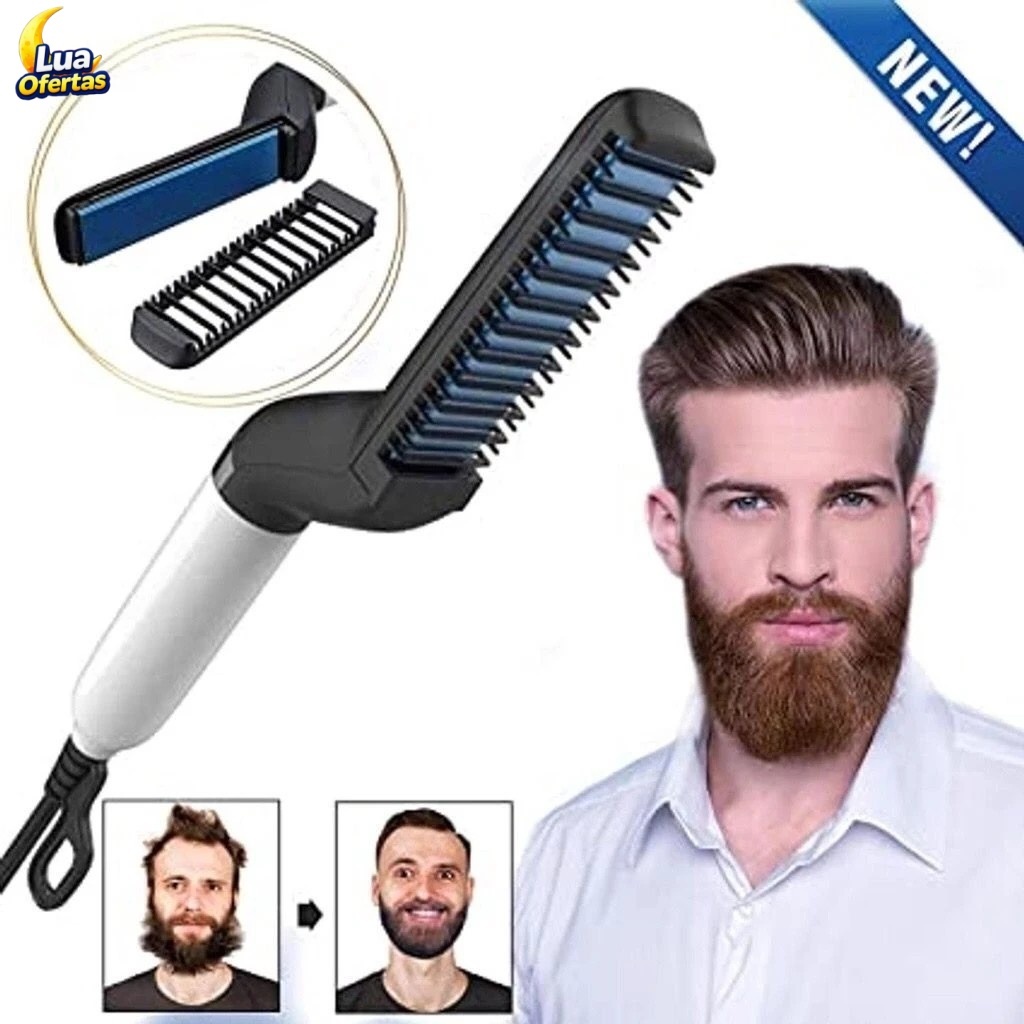 Achei na Shopee: Chapinha prancha Modelador E Alisador De Cabelo E Barba Masculino
