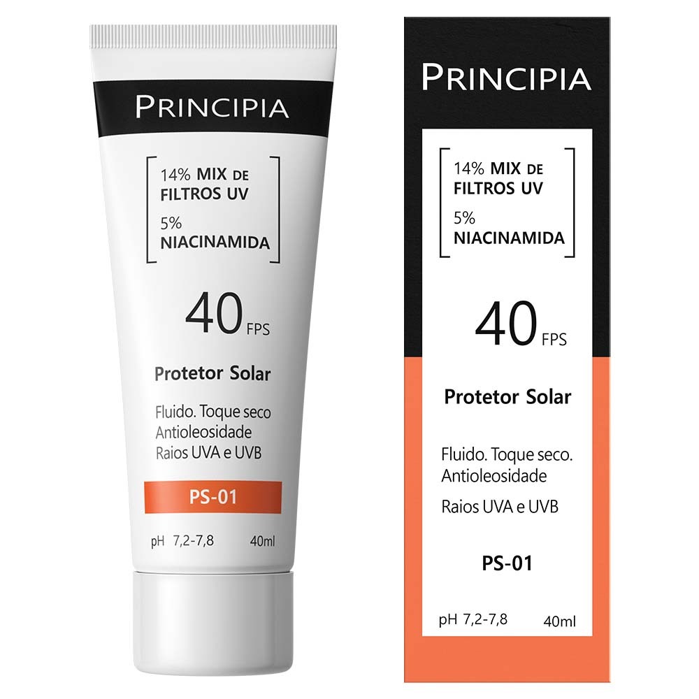 Achei na Shopee: Protetor Solar Facial PS-01 FPS 40 Principia - 40ml