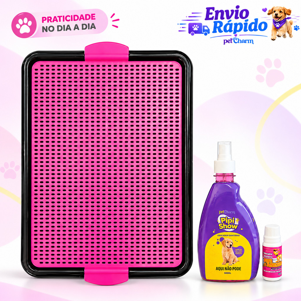 Achei na Shopee: Sanitário Canino Grande Lavável Com ou Sem Educador Adestrador Pet Xixi Pode e Não Pode