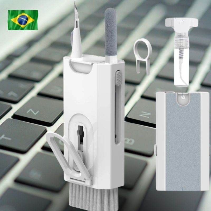 Escova de Limpeza 8 em 1 Multiuso Para Monitor Teclado Notebook Celular Fones De Ouvido — achadinho de informática que vale a pena