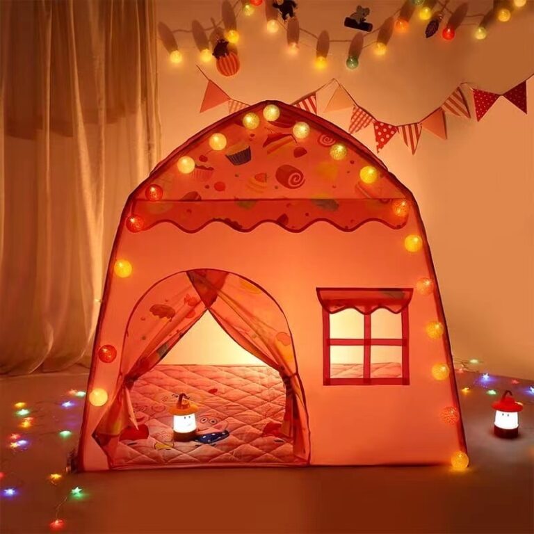 Olha esse achadinho de bebês: Barraca Infantil Menina Rosa Doce Com Luz 1.3M Cabana Tenda Princesa Grande Menor Preco