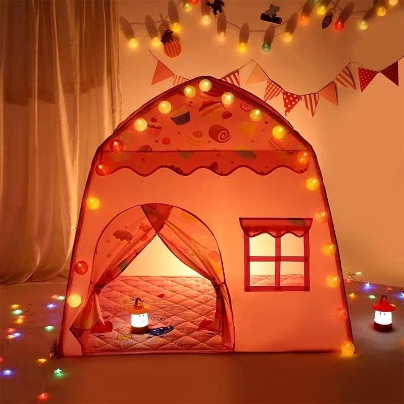 Olha esse achadinho de bebês: Barraca Infantil Menina Rosa Doce Com Luz 1.3M Cabana Tenda Princesa Grande Menor Preco