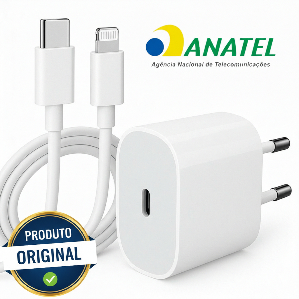 Olha esse achadinho de celulares e acessórios: Carregador Lightning Turbo Para 11 12 13 14 Pro X XR 20W Cabo Tipo C Lightning