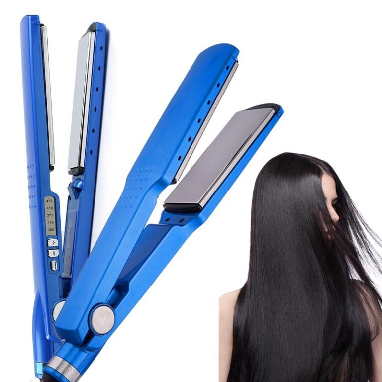 Prancha Alisadora de cabelo nano titanium 450F Azul bivolt 110/220V — achadinho de cabelos que vale a pena