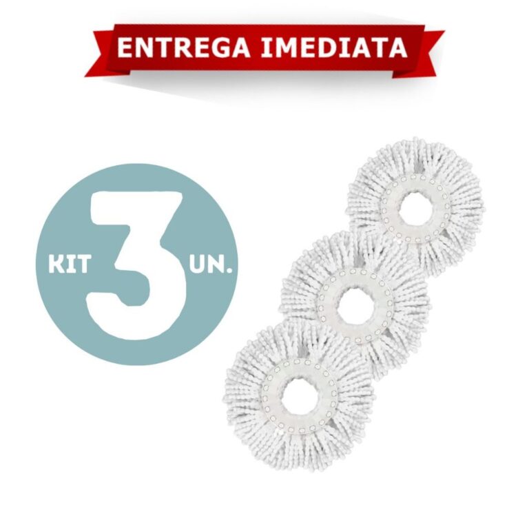 Refil de Mop Giratório Universal 2 Tamanhos — achadinho de limpeza e lavanderia que vale a pena
